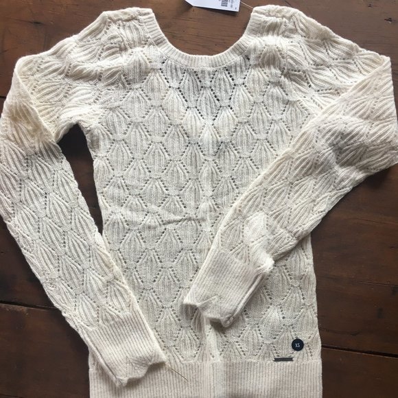 Abercrombie White Scoop Back Sweater - Picture 1 of 3